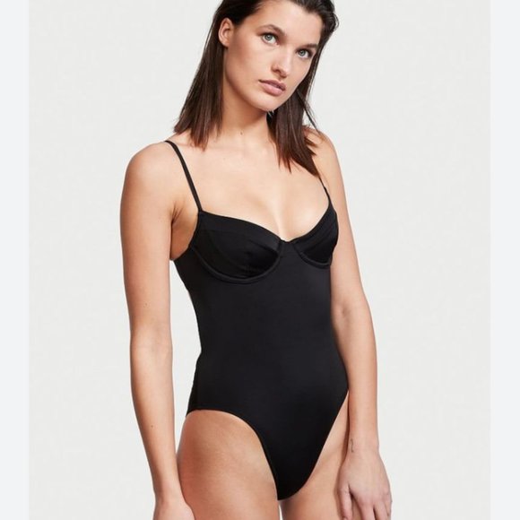Victoria's Secret Black Essential Wicked One-Piece Swimsuit - Picture 1 of 4